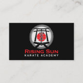 Karate Academy - Torii gate, Sun and Kanji Visitenkarte (Vorderseite)