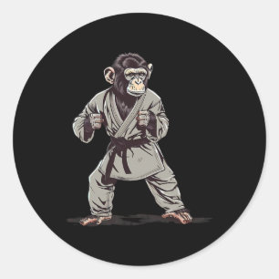 Karate-Affe-Kickboxen-Judo-Jiu-Jitsu-Mma-Martia Runder Aufkleber
