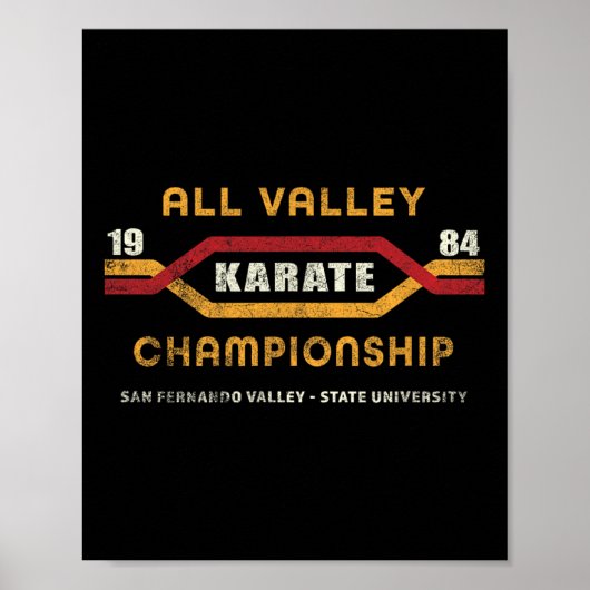 Karate All Valley 1984 Mens Womens Kid Funny Graph Poster (Vorne)