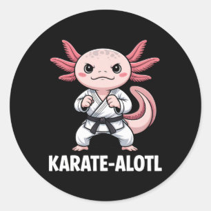 Karate-alotl Axolotl Runder Aufkleber