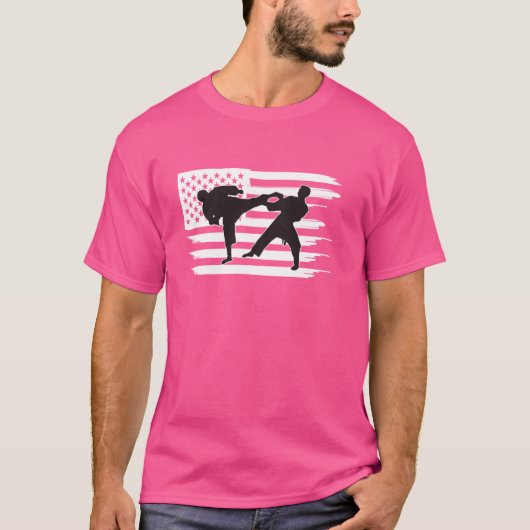 Karate American Flag T-Shirt (Vorderseite)