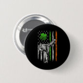 Karate American Irish Flag St Patricks Day Shamroc Button (Vorne & Hinten)
