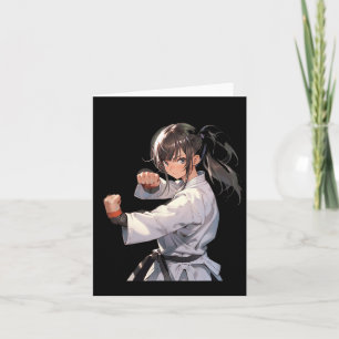 Karate Anime Girl Taekwondo Kampfkünste Karte