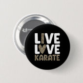 Karate Art for Men Women Kinder Kampfkunst Black B Button (Vorne & Hinten)