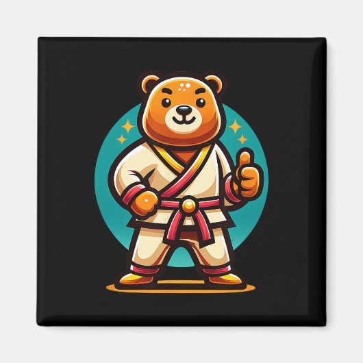 Karate-Bär perfekte Pose Daumen hoch Magnet (Vorne)