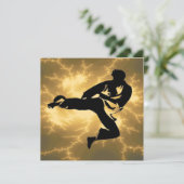 Karate BDay Party Einladung (Stehend Vorderseite)