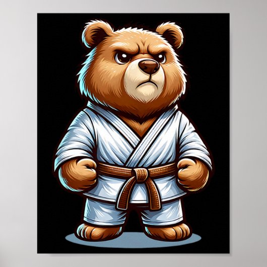 Karate Bear Martial Art Brown Bear Poster (Vorne)