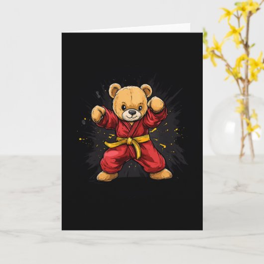 Karate Bear With Power And Precision For Kids Karte (Gelbe Blume)