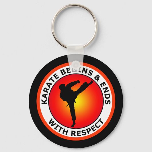 KARATE BEGINNT UND ENDET MIT ACHTUNG SCHLÜSSELANHÄNGER (Vorderseite)