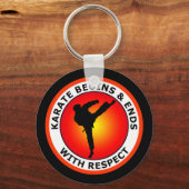 KARATE BEGINNT UND ENDET MIT ACHTUNG SCHLÜSSELANHÄNGER (Vorderseite)