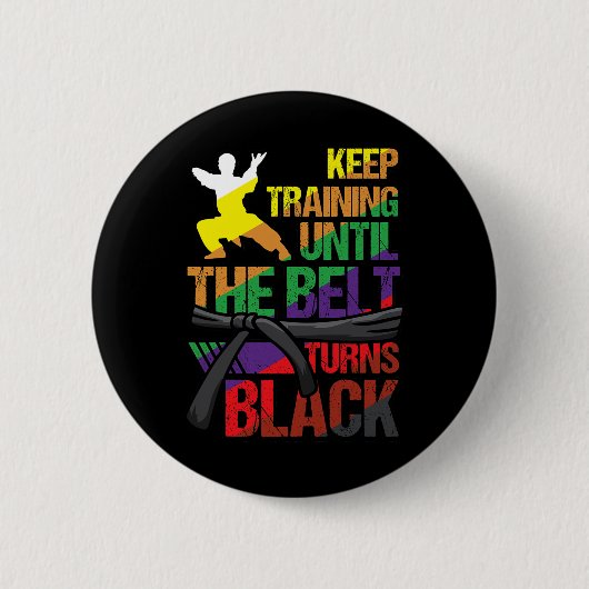 Karate Behielt Training, bis der Gürtel schwarze M Button (Vorderseite)