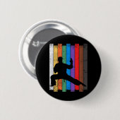 Karate Bel Karate Silhouette Martial Arts Button (Vorne & Hinten)