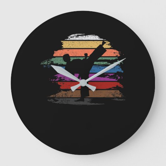 Karate Belt Colors Große Wanduhr (Vorderseite)