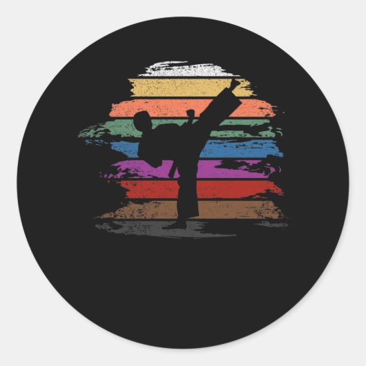 Karate Belt Colors Runder Aufkleber (Vorderseite)