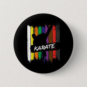 Karate Belt Colors Silhouette Martial Arts Design Button