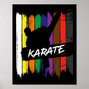 Karate Belt Colors Silhouette Martial Arts Design Poster