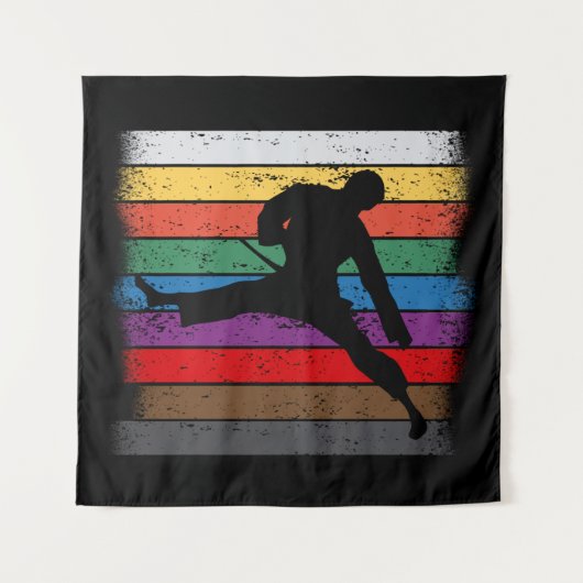 Karate Belt Colors Silhouette Wandteppich (Vorderseite (Horizontal))