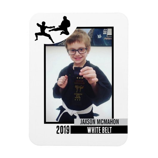Karate Belt Erreichbarkeit Flexibles Foto Magnet (Vertikal)