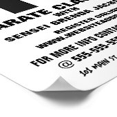 Karate Belt, Karate Class Advertising Poster (Ecke)