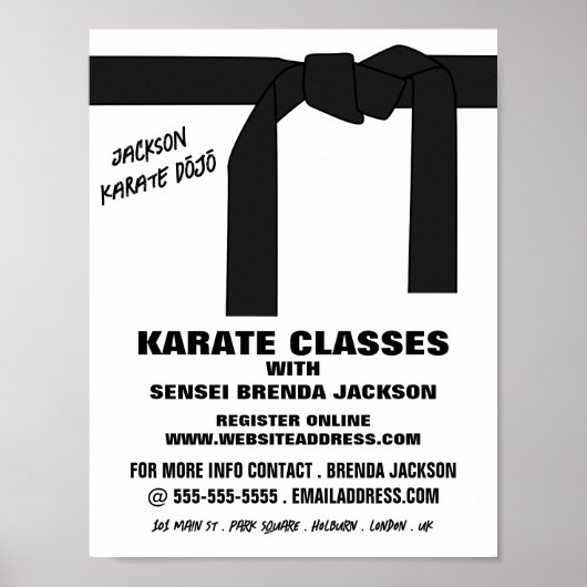 Karate Belt, Karate Class Advertising Poster (Vorne)