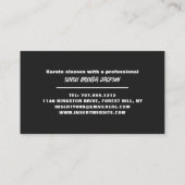 Karate Belt, Karate Sensei Visitenkarte (Rückseite)