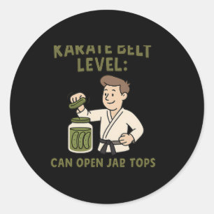 Karate Belt Level kann Jar Tops Martial Arts öffne Runder Aufkleber