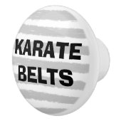 Karate Belts Grau Weiße Wasserfarben Streifen Keramikknauf (Rechts)