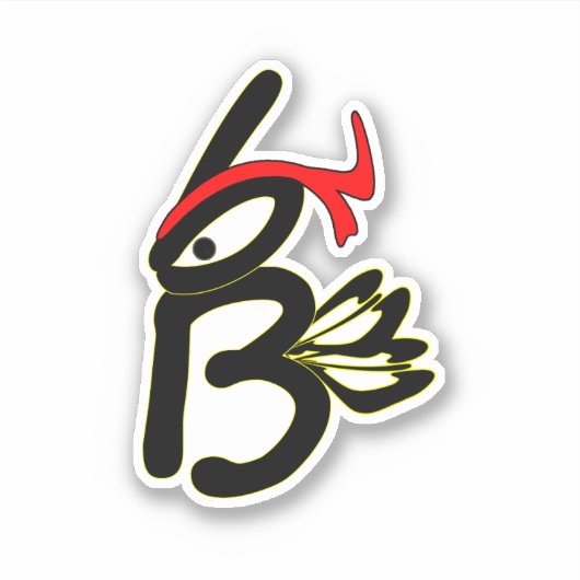 Karate Biene Aufkleber (Vorderseite)
