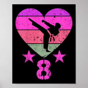 Karate Birthday 8 Year Old Boy Girl 8. Geburtstag  Poster