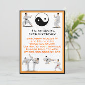 Karate Birthday Einladung (Stehend Vorderseite)