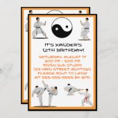 Karate Birthday Einladung (Vorne/Hinten)