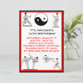 Karate Birthday Einladung (Stehend Vorderseite)