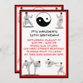 Karate Birthday Einladung (Vorne/Hinten)
