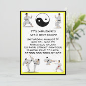 Karate Birthday Einladung (Stehend Vorderseite)