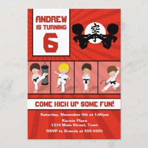 Karate Birthday Einladung 12x18 Karate Party