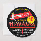 Karate Birthday Party Einladung Rote Einladung (Vorderseite)