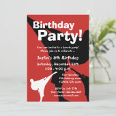 Karate Birthday Party Einladungen für Kinder (Stehend Vorderseite)