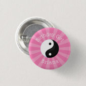 Karate Birthday Party Girl Button (Vorne & Hinten)