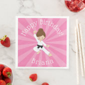 Karate Birthday Party Girl Pink Serviette (Beispiel)