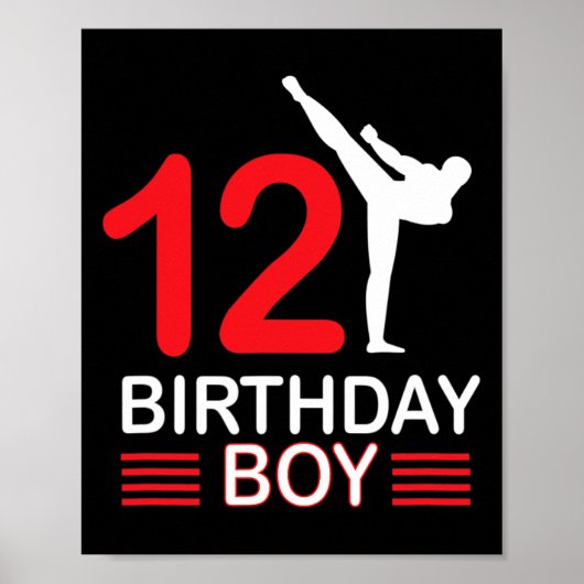 Karate Birthday T-Shirt Boy Gift Kinder Taekwondo  Poster (Vorne)
