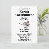 Karate Black Belt Martial Arts Turnament Einladung (Stehend Vorderseite)