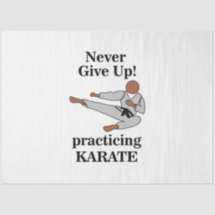 Karate Black Belt verzichten niemals auf Kampfkuns Seidenpapier