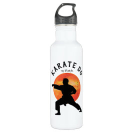 Karate Black figurine Name Modern Trendy Sporty Edelstahlflasche
