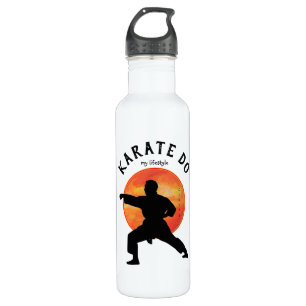 Karate Black figurine Name Modern Trendy Sporty Edelstahlflasche