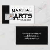 Karate Black & White Card Visitenkarte (Vorne/Hinten)