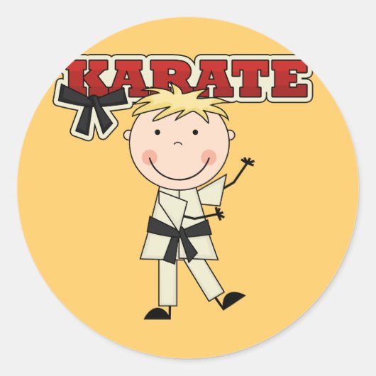 KARATE - Blond Boy Tshirts und Geschenke Runder Aufkleber (Vorderseite)