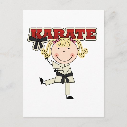 KARATE - Blond Girl T - Shirt and Gifts Postkarte (Vorderseite)