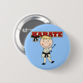 KARATE - blonde Jungen-T-Shirts und Geschenke Button (Vorne & Hinten)