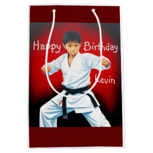 Karate Boy Birthday Geschenktasche Mittlere Geschenktüte