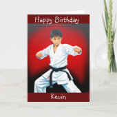Karate Boy Birthday Karte (Vorderseite)